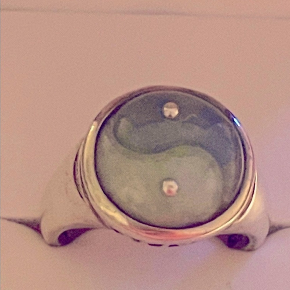 Silver 925 Ring with Jade Stone